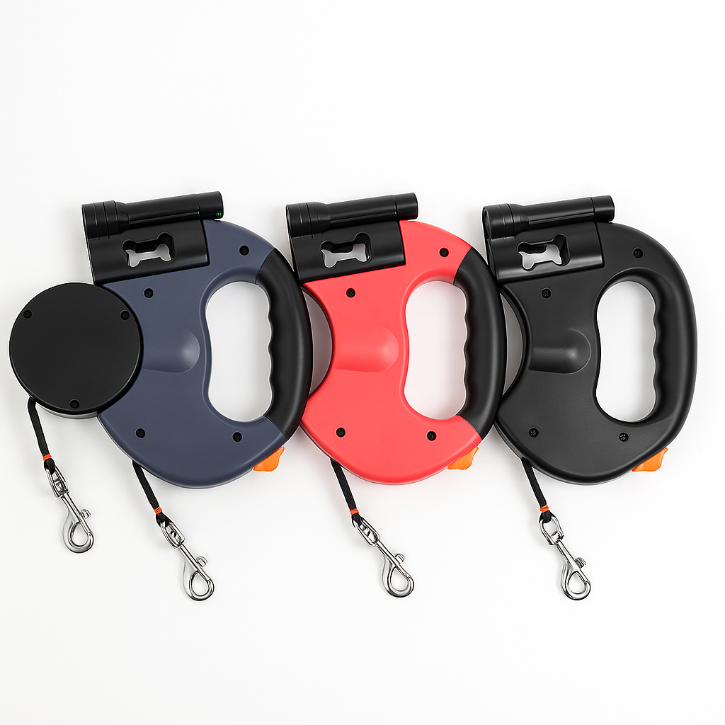 Green Paw Dual Retractable Dog Leash